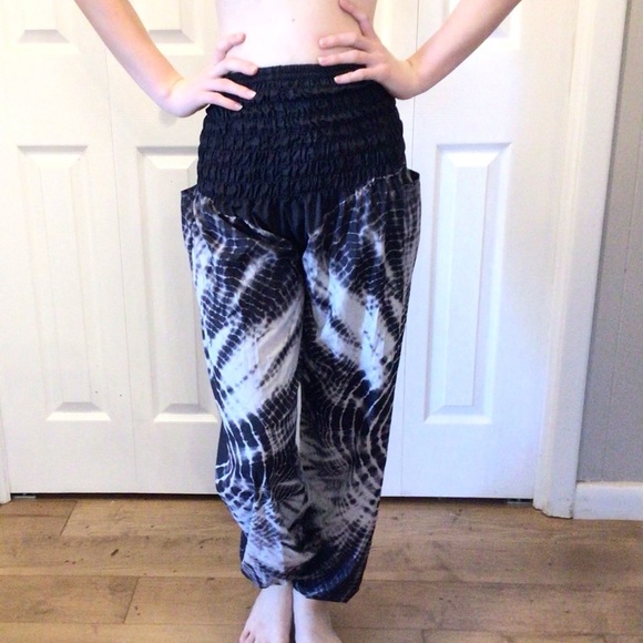 ISP Dancewear Black & White Tie Dyed Hip Hop Hammer Pants Size Adult XS - Picture 2 of 9